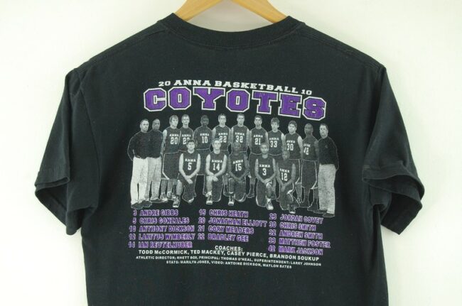Back of Coyotes Playoffs Retro Print T Shirt