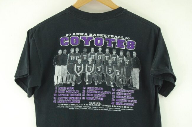 Back of Coyotes Playoffs Retro Print T Shirt