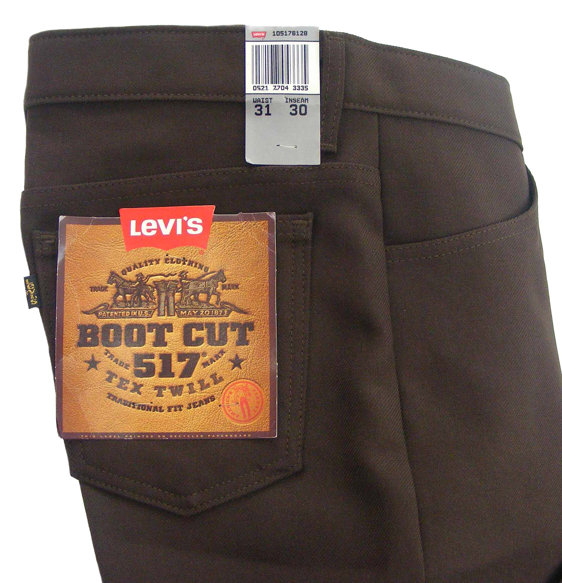 Mens brown hot sale levi jeans