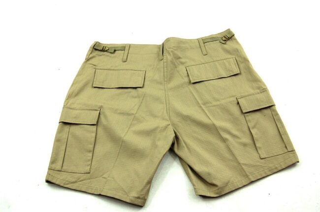 Back of Dead Stock Mens Khaki Cargo Shorts