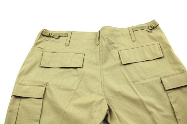 Close up of Dead Stock Mens Khaki Cargo Shorts