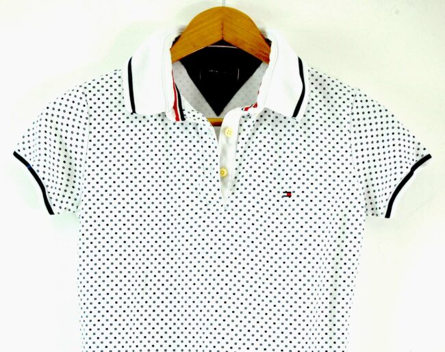 Close up of Tommy Hilfiger Womens White Polo