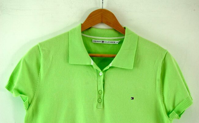 Close up of Lime Green Tommy Hilfiger Polo Womens