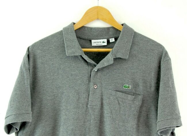 Close up of Grey Lacoste Polo Shirt