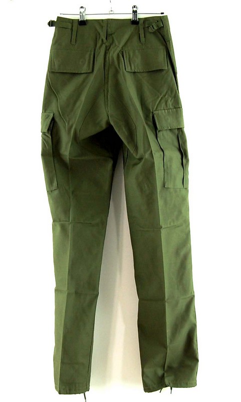 Back of Olive Six Pocket Cargo Trousers