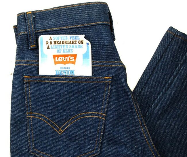 Close up of 70s Levis 746-0917 Rinsed Denim Student fit Jeans