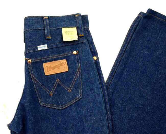 Close up of 70s Wrangler Bootcut Jeans Student Fit Deadstock