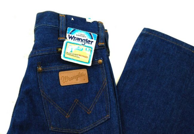 Close up of 70s Deadstock Wrangler No Fault Fashion Jeans