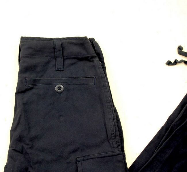 Close up of Black Army Trousers Womens