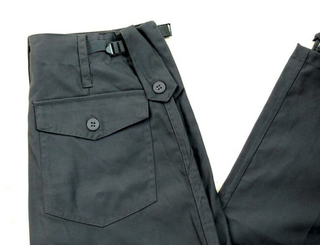 Close up of Grey Vintage Army Trousers