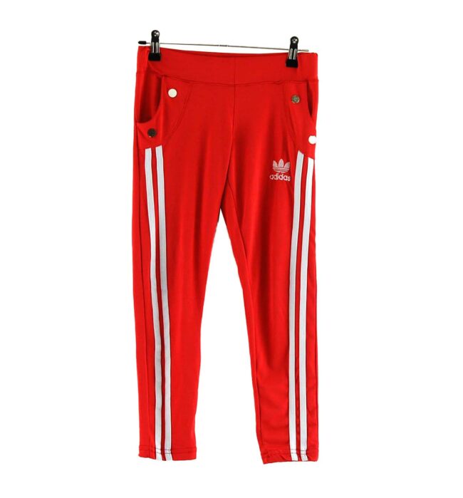 Red Adidas stripe Leggings