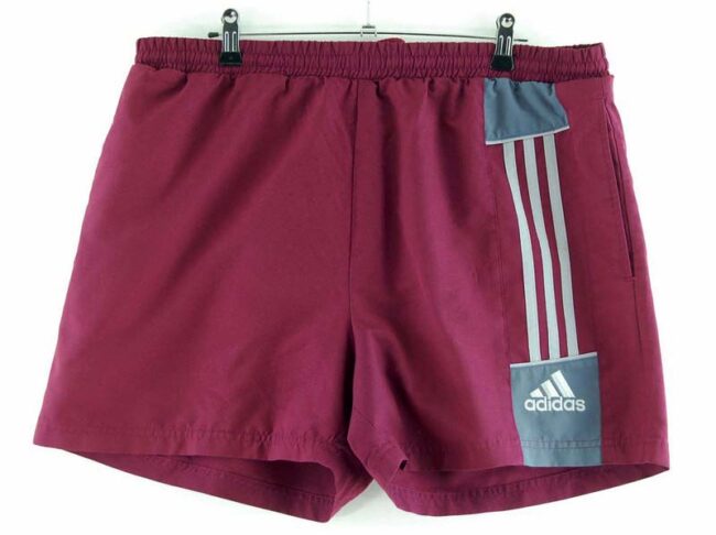 Burgundy Adidas Stripes Shorts