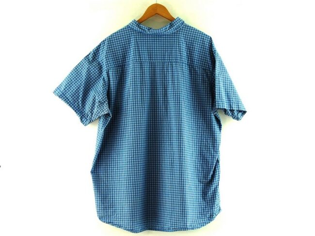 Back of Blue Short Sleeve Columbia Checked Shirt