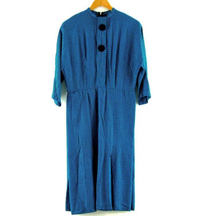 Blue 50s Candy Stripe Dress