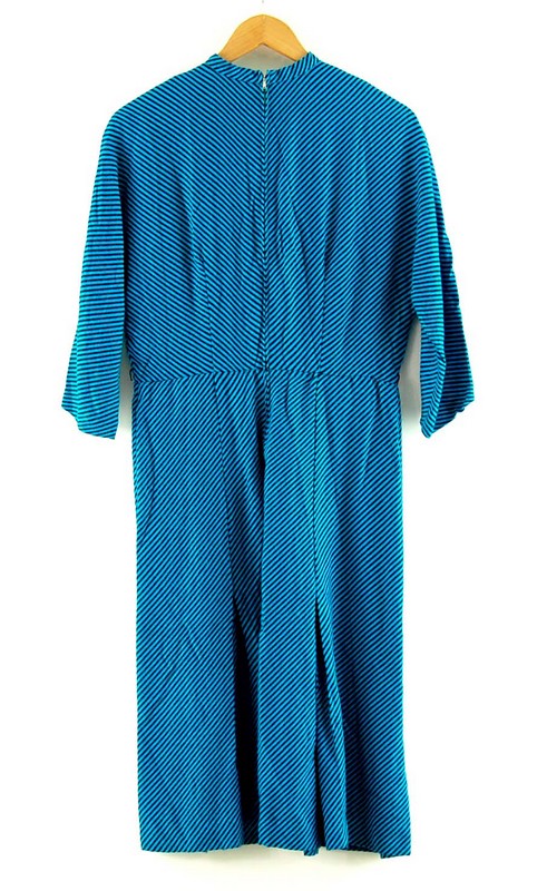 Close up Blue 50s Candy Stripe Dress