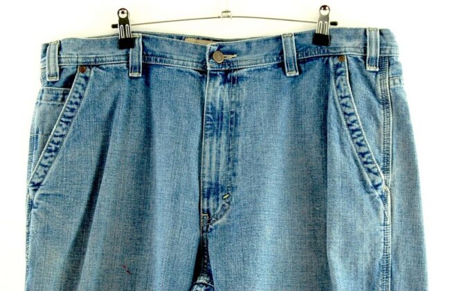 Close up of Five Pocket Denim Eddie Bauer Jeans