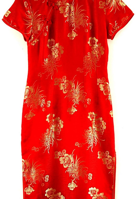 Close up of Chinese Evening Dress Cheongsam
