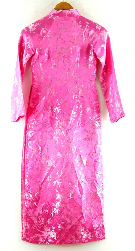 Back of Pink Cherry Blossom Chinese Dress For Ladies