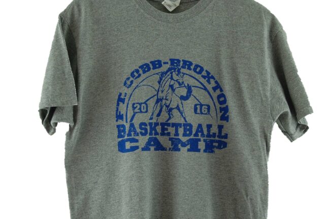 Close up of Broxton Camp Vintage Basketball T Shirt