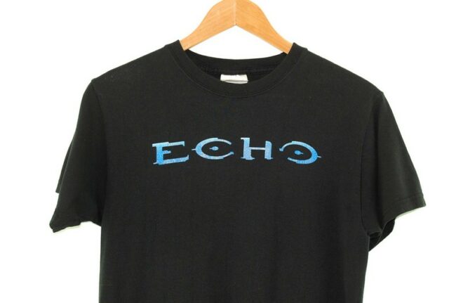 Close up of Echo Vintage Black T Shirt