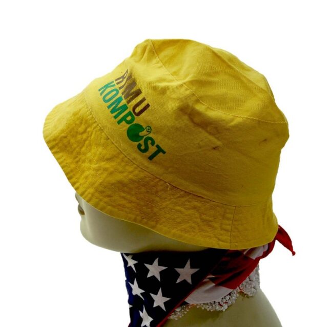 Side of Yellow Rimu Kompost Bucket Hat