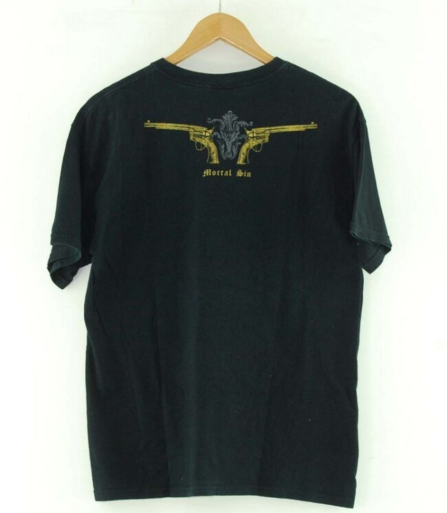 Back of Mortal Sin Gildan Black Tee Mens