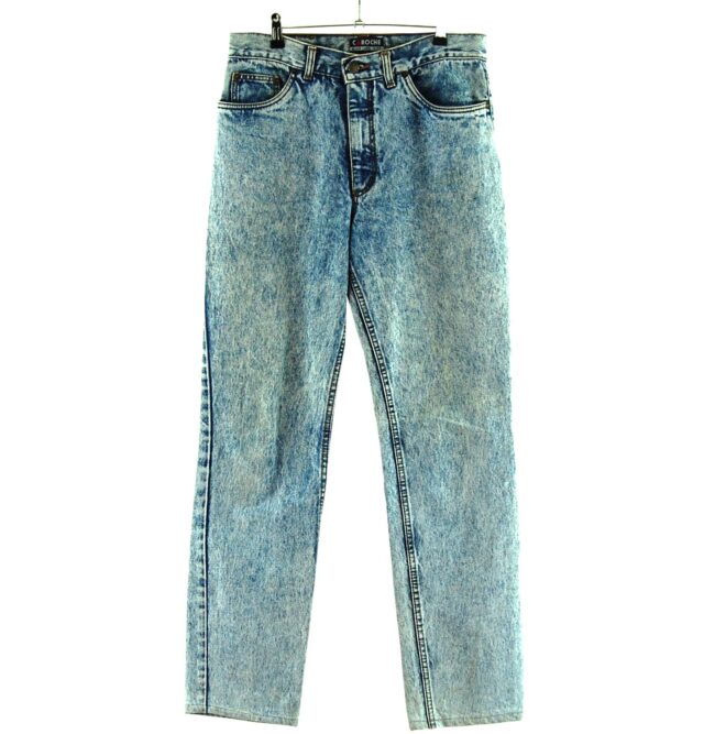 High Waisted Grey Marble Wash Jeans