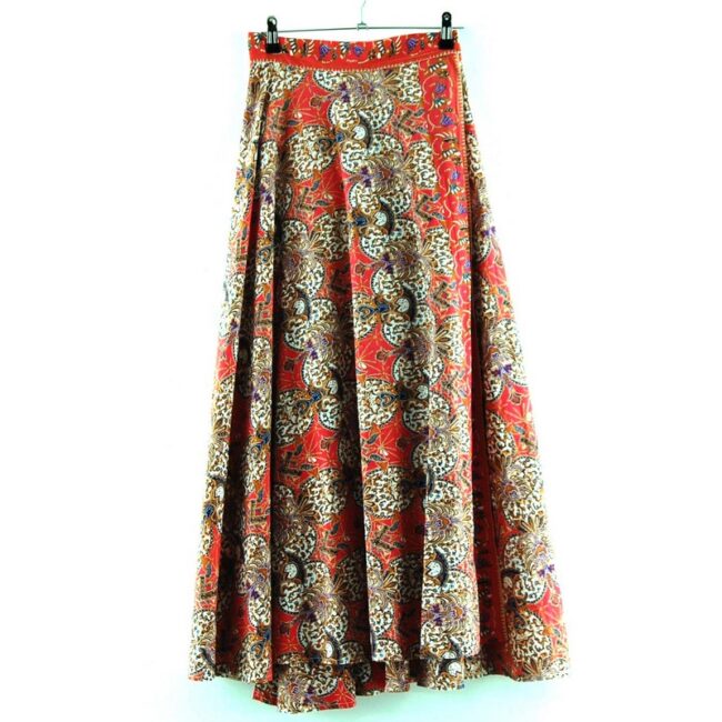 Back of Cotton Wrap Maxi Skirt