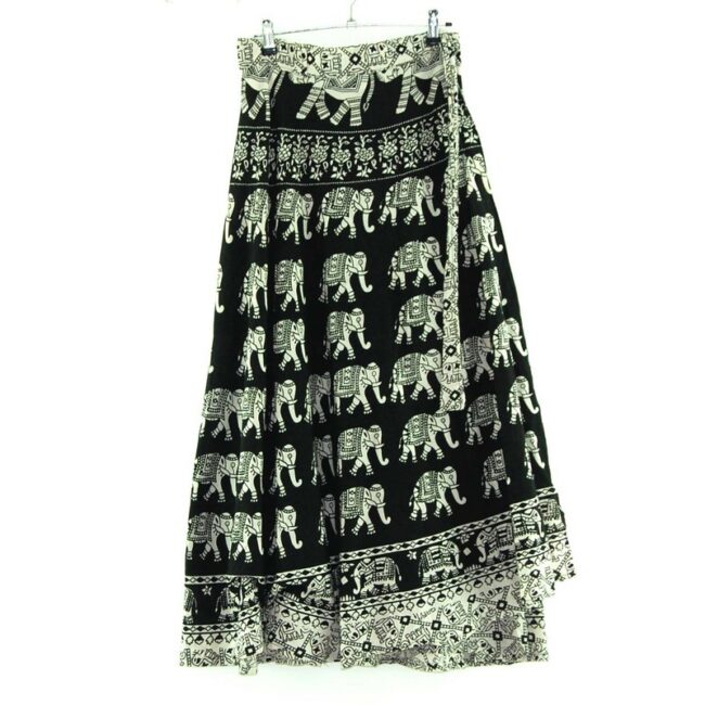 Elephants Wrap Tie Maxi Skirt