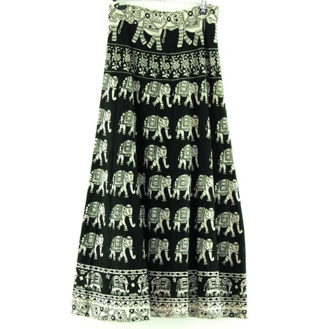 Back of Elephants Wrap Tie Maxi Skirt