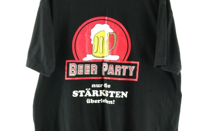 Close up of Beer Party Black Tee