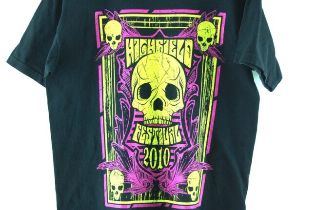 Close up of Highfield Festival Black Tee