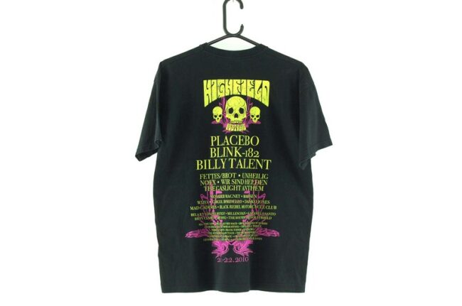 Back of Highfield Festival Black Tee