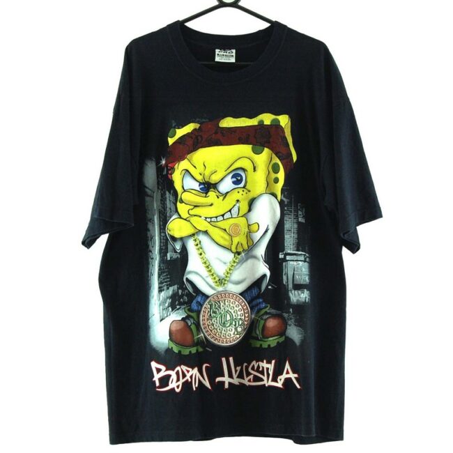 Spongebob Born Hustla Black Tee