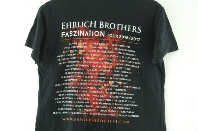 Back close of Ehrlich Brothers Black Tee