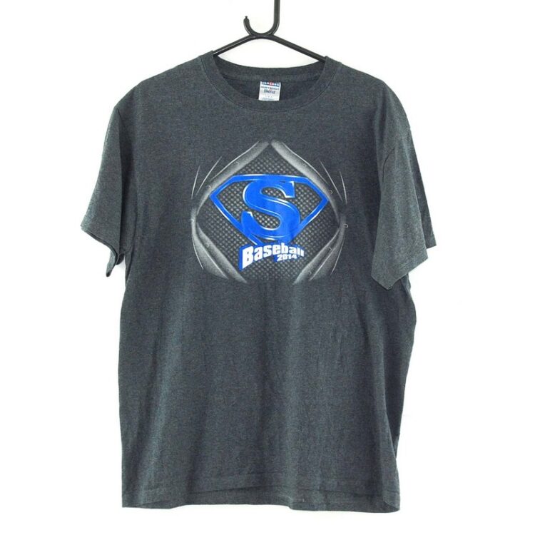 Baseball Superman Grey Tee