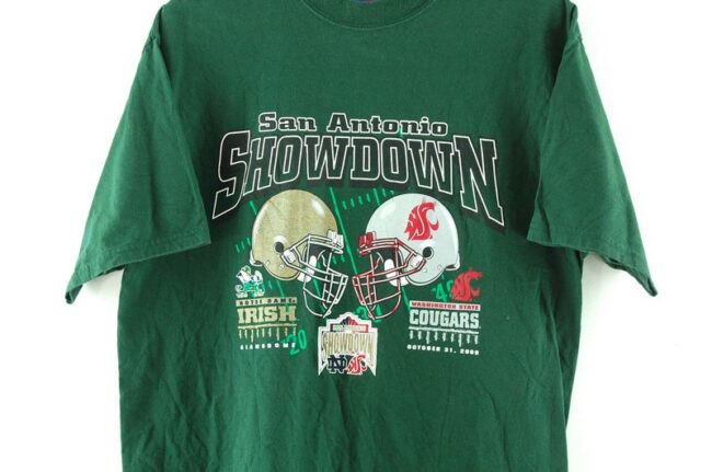 Close up of San Antonio Showdown Green Tee