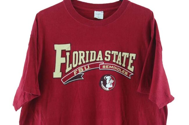 Close up of Florida State Burgundy Tee