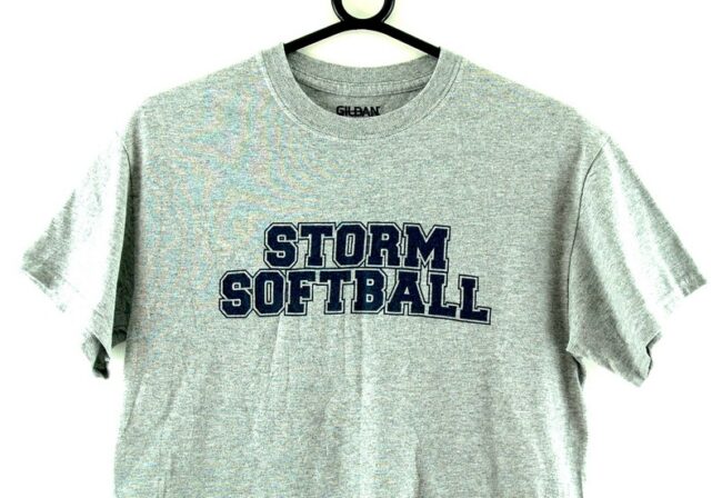 Close up of Storm Softball Grey Tee