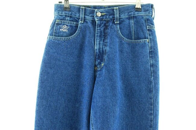 Front of Denim Blue High Waisted Jeans