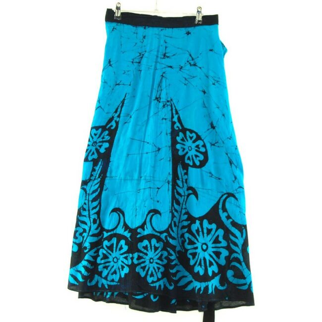 Back of Blue Floral Batik Skirt Indonesia