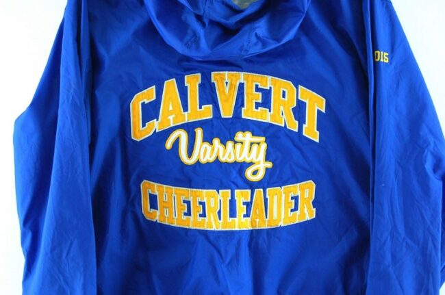 Back of Calvert Varsity Cheerleader American Bomber Jacket
