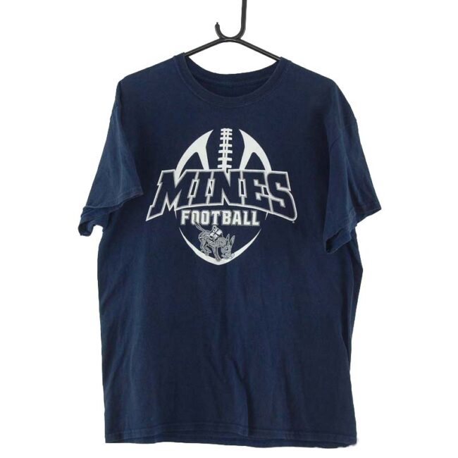 Mines Football Navy Tee