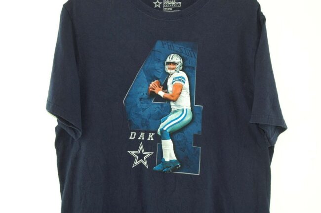 Close up of Dallas Cowboys Dak Prescott Navy Tee