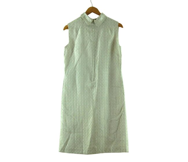 Back of White Metallic Brocade 1960s Dress