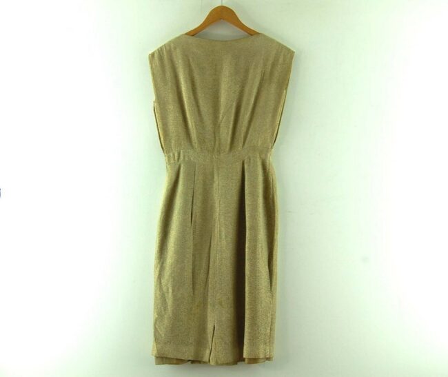 Back of 1960s Metallic Gold Dress