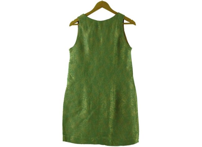 Back of 1960s Green and Gold Dress