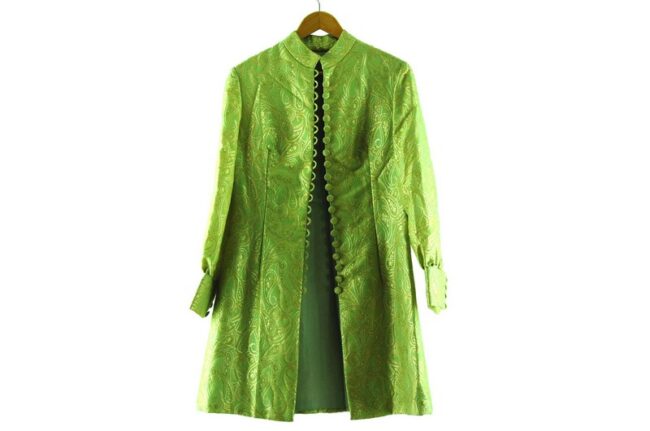 1960s Metallic Green Raj Dress