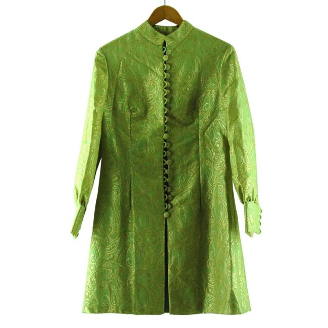 1960s Metallic Green Raj Coat