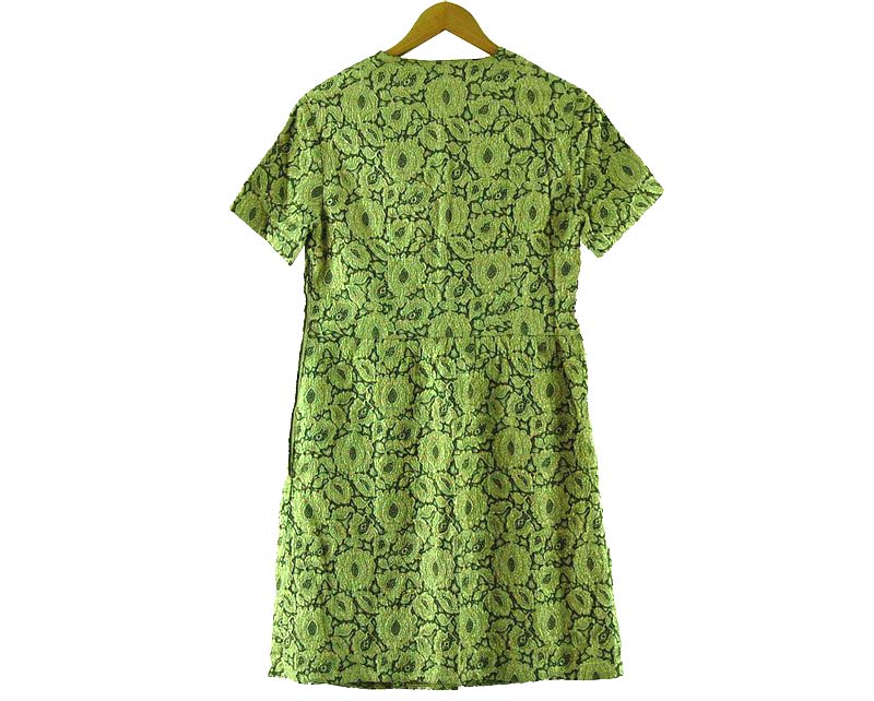 Back of 1960s Metallic Wrap Over Dress